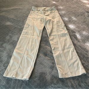 Abercrombie & fitch‎ girls light green sage high rise wide leg Cargo Jeans 15/16